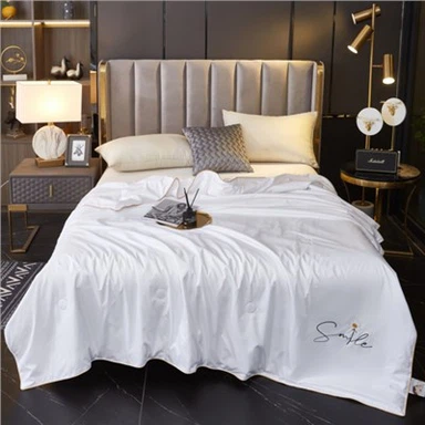 Summer Light Luxury Embroidery Quilted Bed Quilt